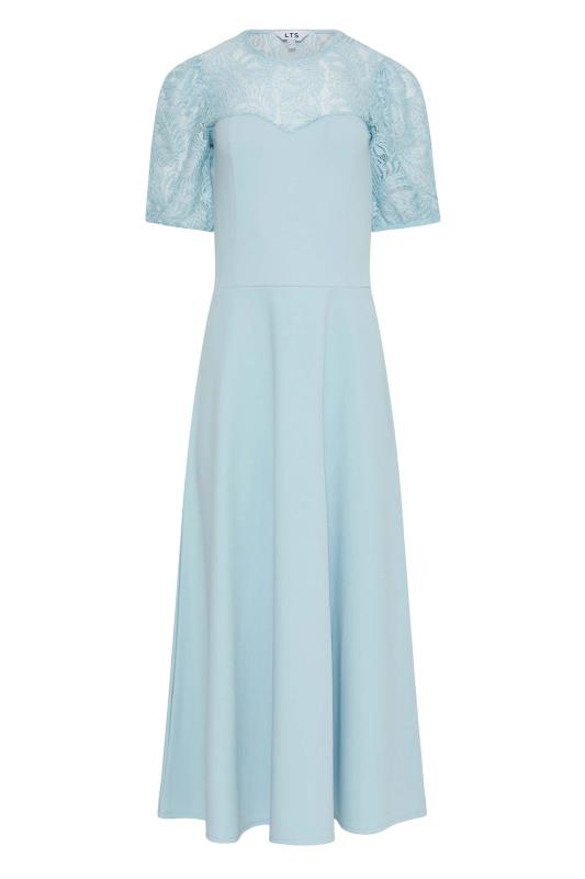 LTS Tall Light Blue Lace Midi Dress 6