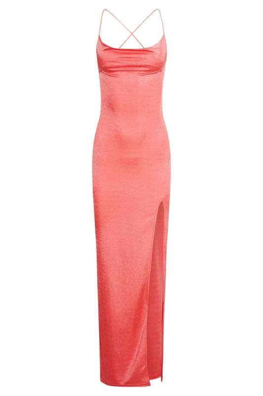 LTS Tall Women's Pink Slinky Cowl Neck Maxi Dress | Long Tall Sally 5