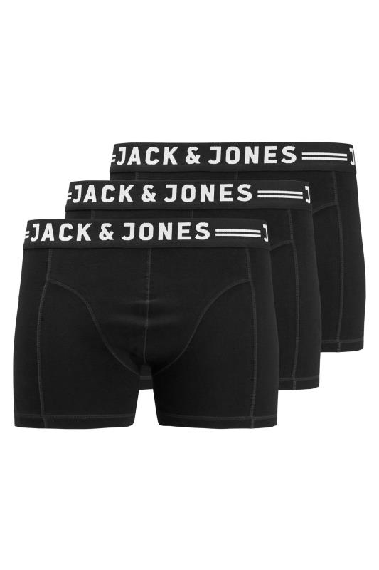 Men's  JACK & JONES Big & Tall Black 3 Pack Trunks