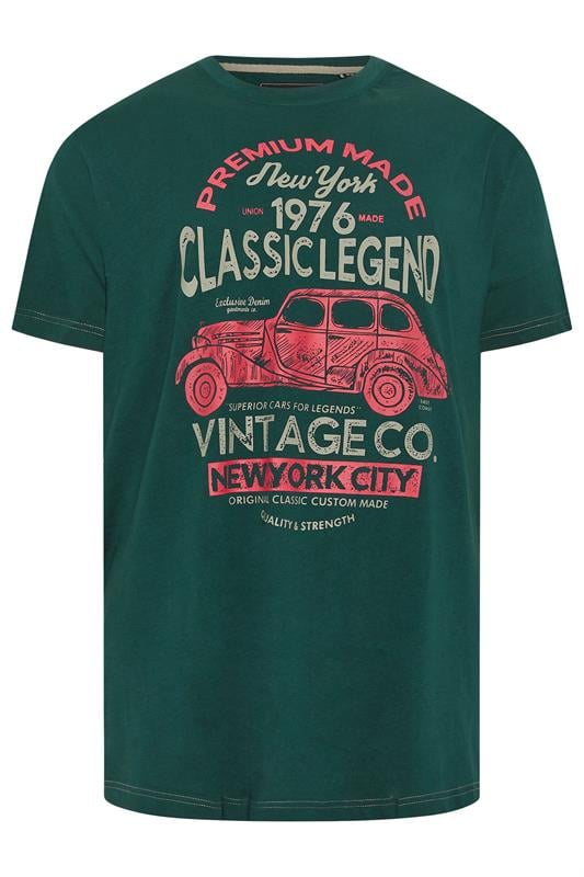 KAM Big & Tall Green Classic Legends Print T-Shirt | BadRhino 2