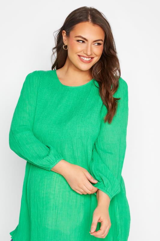 BUMP IT UP MATERNITY Curve Green Shirred Top 4
