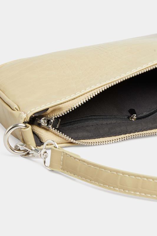 Plus Size Olive Green Faux Croc Shoulder Bag | Yours Clothing 4