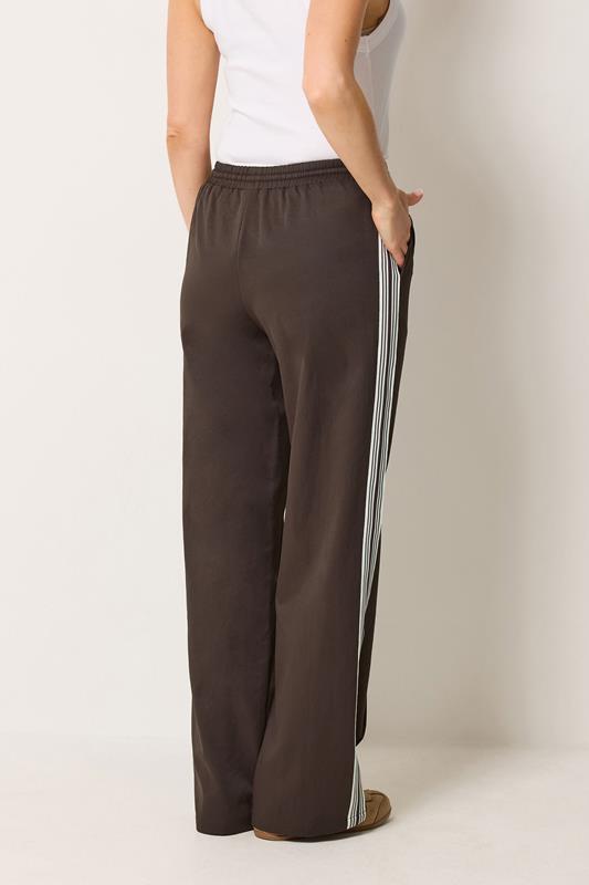 LTS Tall Women's Chocolate Brown Side Stripe Wide Leg Trousers | Long Tall Sally 5
