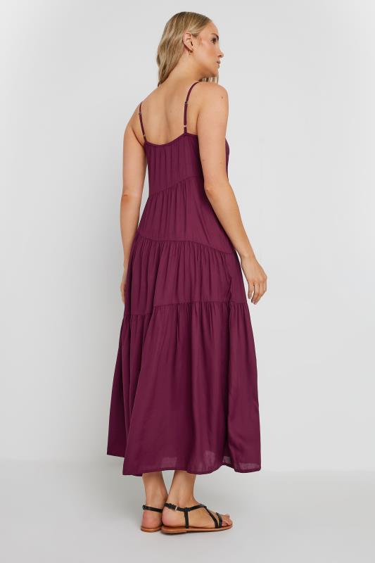 LTS Tall Dark Red Asymmetric Tiered Midaxi Dress | Long Tall Sally 3