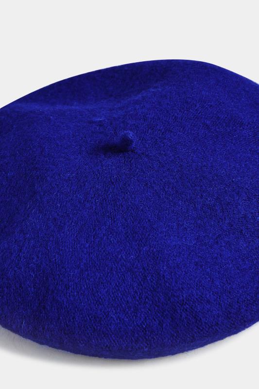 Cobalt Blue Felt Beret | Yours Clothing 3
