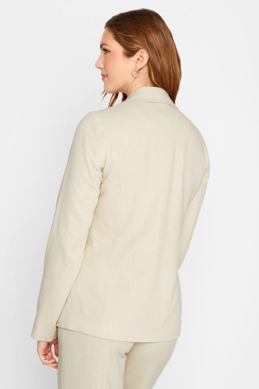 LTS Tall Stone Brown Linen Look Blazer Jacket | Long Tall Sally 3