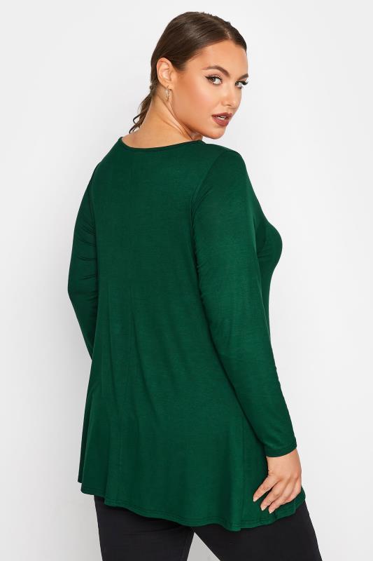 LIMITED COLLECTION Plus Size Forest Green Twist Cut Out Top | Yours Clothing 3