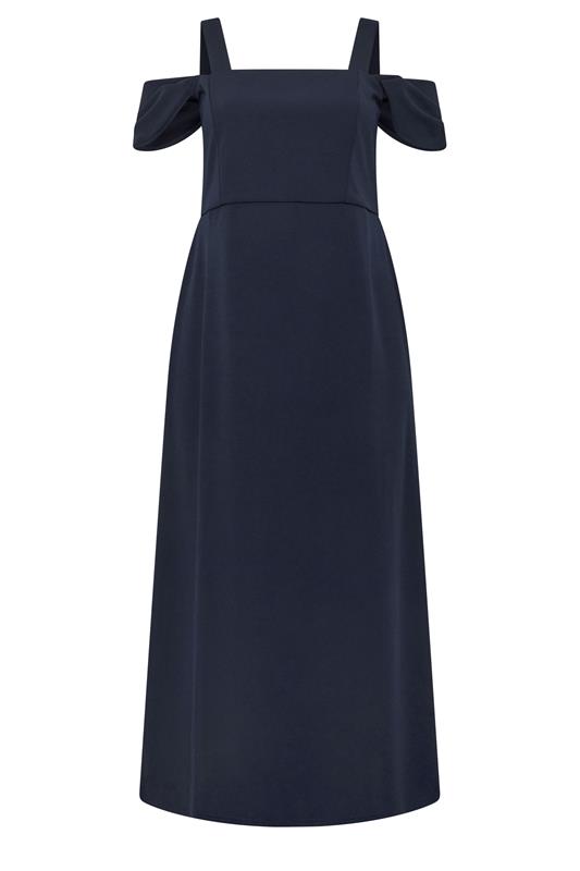 YOURS LONDON Plus Size Navy Blue Cold Shoulder Maxi Dress | Yours Clothing 5