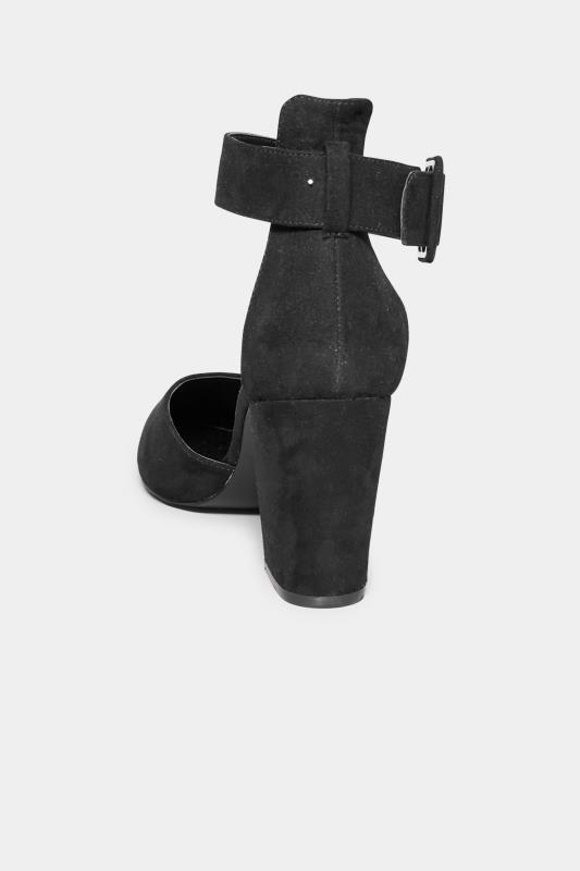 LTS Black Pointed Block Heel Court Shoes In Standard D Fit | Long Tall Sally 4