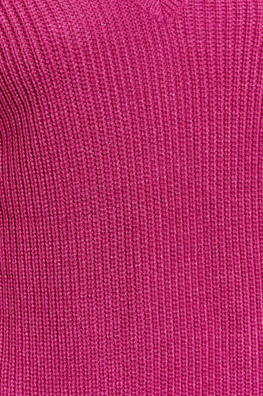 Plus Size Pink V-Neck Knitted Jumper | Yours Clothing 5