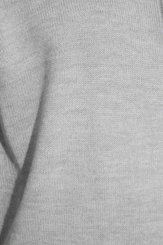 BadRhino Big & Tall Light Grey Essential Quarter Zip Knitted Jumper_S.jpg