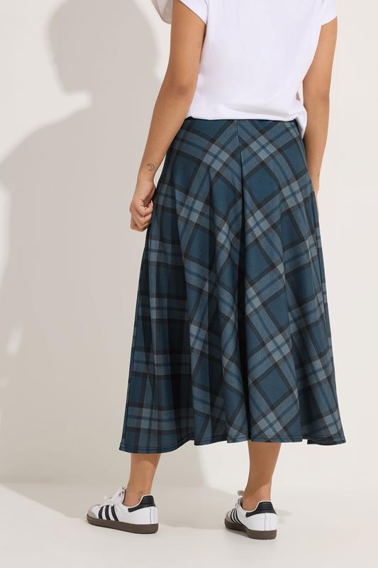 PixieGirl Petite Women's Green Check Midi Skirt | PixieGirl 4