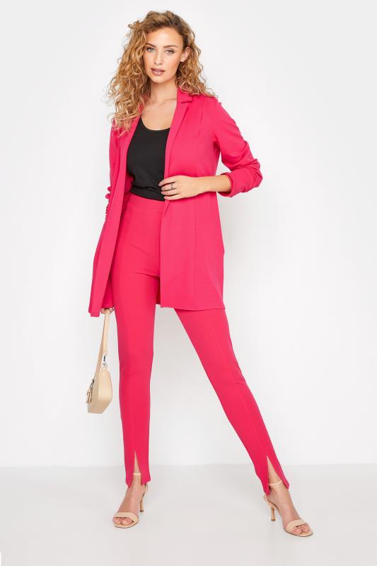 LTS Tall Women's Bright Pink Split Front Slim Trousers | Long Tall Sally 2