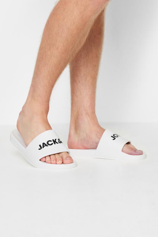 JACK & JONES White Branded Moulded Sliders | BadRhino 1