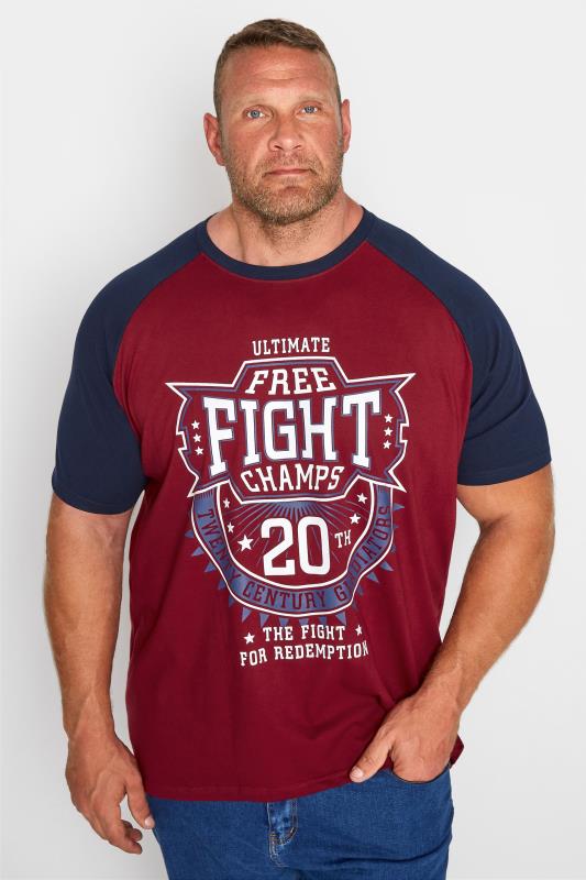 Großen Größen  BadRhino Red 'Fight Champs' Raglan T-Shirt