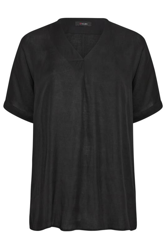 YOURS Curve Plus Size Black V-Neck Top | Yours Clothing 6