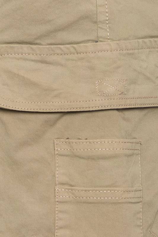 KAM Big & Tall Stone Brown Elastic Waist Cargo Shorts | BadRhino 5