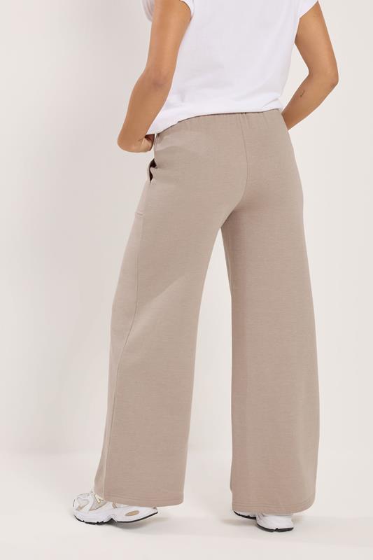 PixieGirl Petite Women's Stone Brown Pocket Patch Wide Leg Joggers | PixieGirl 2