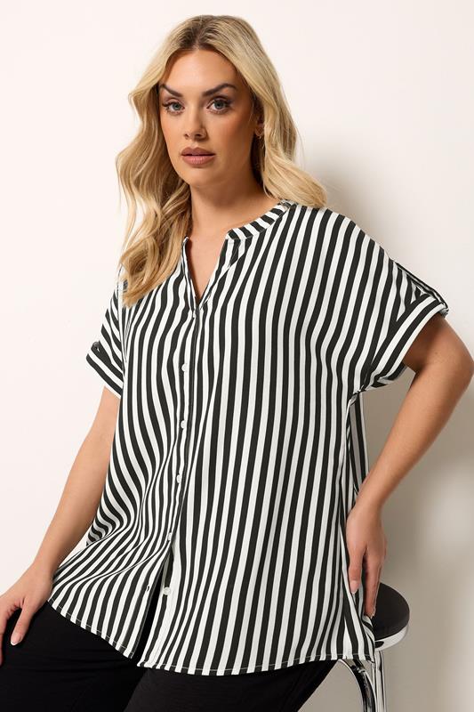  YOURS blouse met zwarte strepen en knoopsluiting