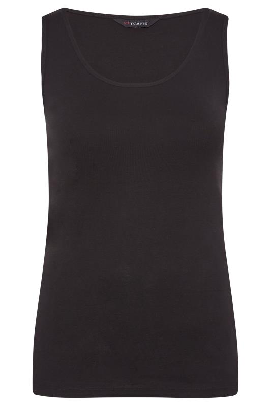 Plus Size Black Ribbed Vest Top | Yours Clothing 5