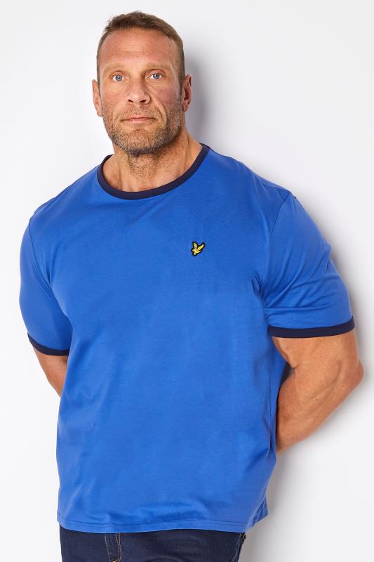 LYLE & SCOTT Big & Tall Blue Ringer T-Shirt 1