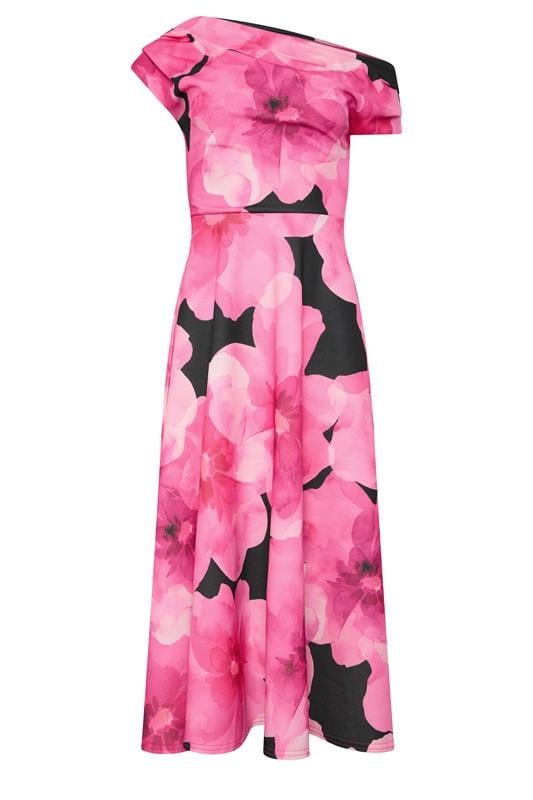  STAR Black Floral Off Shoulder Fit and Flare Dress