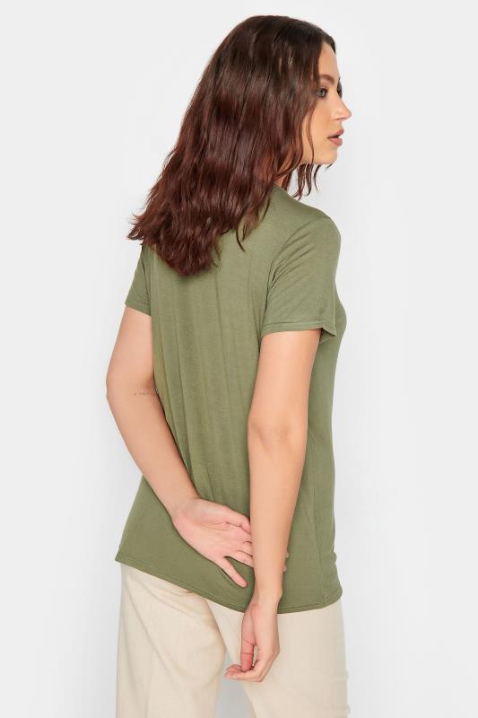 LTS Tall Women's Khaki Green V-Neck T-Shirt | Long Tall Sally 3