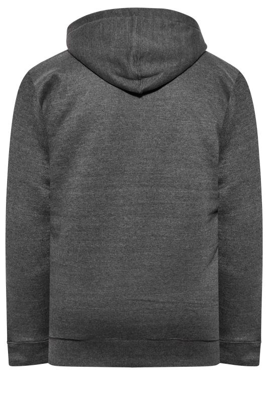 KAM Big & Tall Grey Embroidered Logo Fleece Lined Hoodie | BadRhino 4