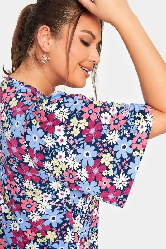 YOURS Curve Plus Size Pink Floral Pleat Front Top | Yours Clothing  4