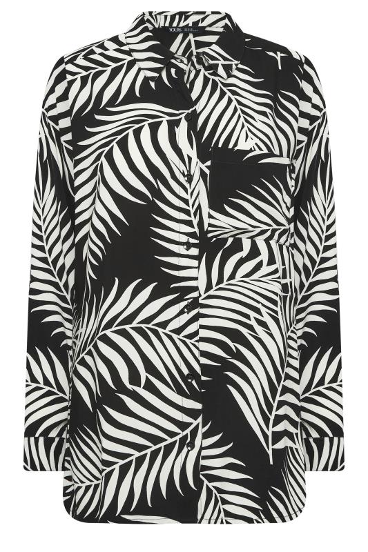 YOURS PETITE Plus Size Black Palm Print Shirt | Yours Clothing 6