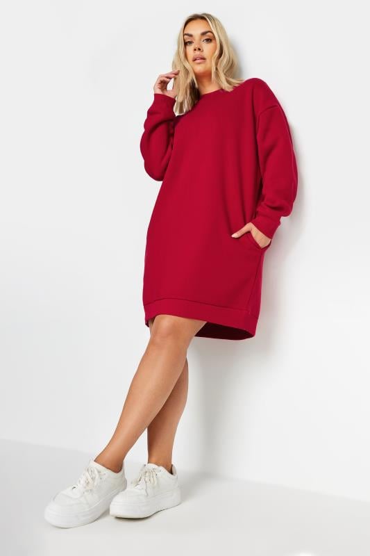 Plus Size  YOURS Curve Red Sweatshirt Dress