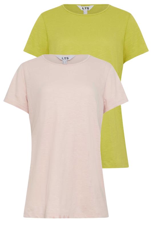 LTS 2 PACK Tall Womens Blush Pink & Lime Green Cotton T-Shirts | Long Tall Sally 7