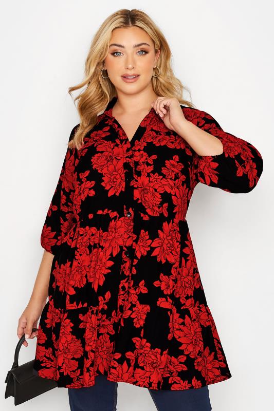 Yours Clothing Women's Plus Size Floral Spotted Shirt 
