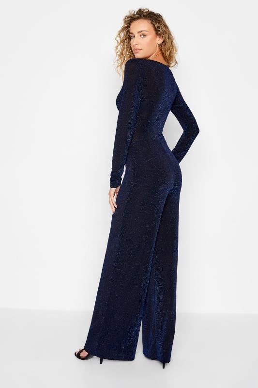 LTS Tall Women's Black & Blue Glitter Wrap Jumpsuit | Long Tall Sally 2