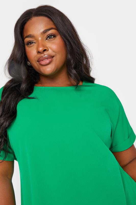 YOURS Plus Size Green Short Sleeve Blouse | Yours Clothing 4