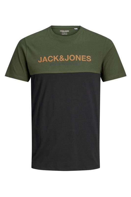 JACK & JONES Khaki Colour Block T-Shirt_F.jpg