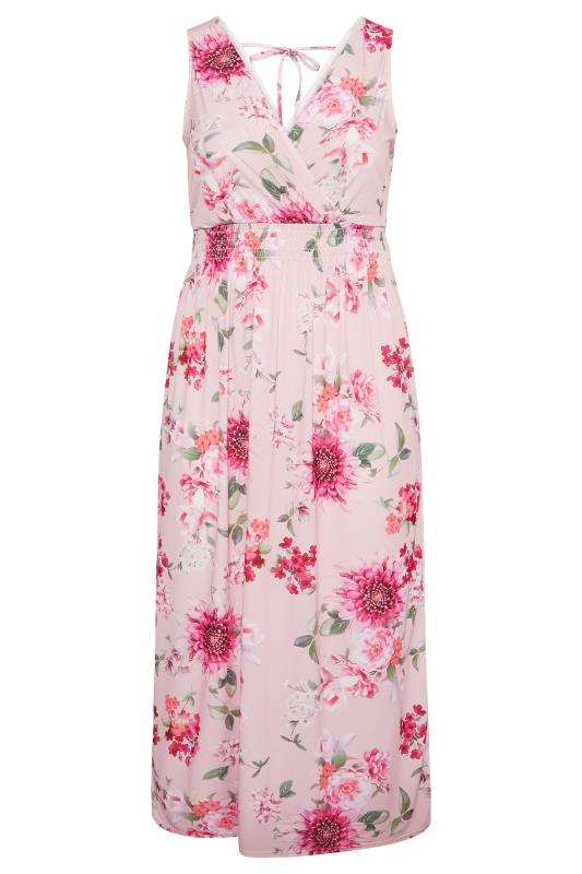 YOURS LONDON Plus Size Pink Floral Print Maxi Dress | Yours Clothing 6