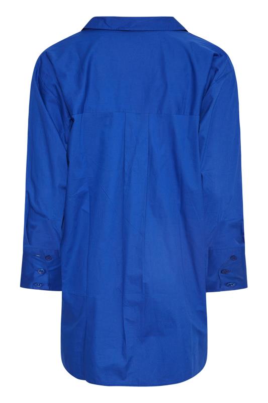 LIMITED COLLECTION Plus Size Cobalt Blue Oversized Boyfriend Shirt | Yours Clothing 8