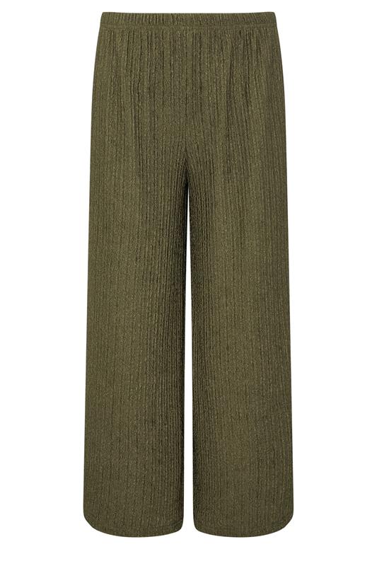 M&Co Khaki Green Wide Leg Cropped Trousers | M&Co 6
