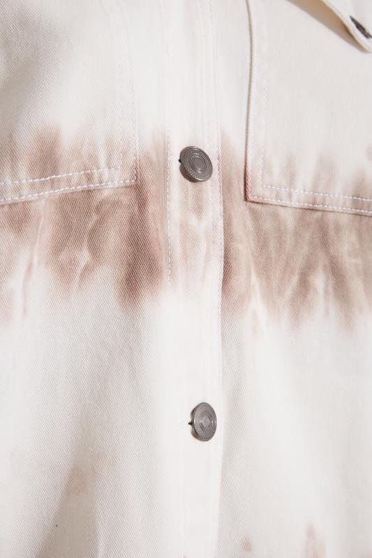 Plus Size White Tie Dye Denim Jacket | Yours Clothing 5