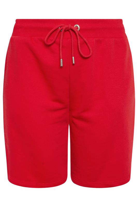 YOURS Plus Size Red Jogger Shorts | Yours Clothing 5