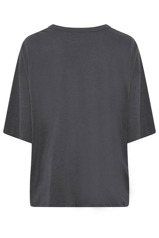 YOURS Plus Size Charcoal Grey Oversized Boxy T-Shirt | Yours Clothing 6