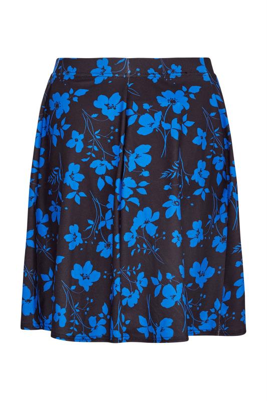 LIMITED COLLECTION Curve Cobalt Blue Floral Print Skirt_X.jpg