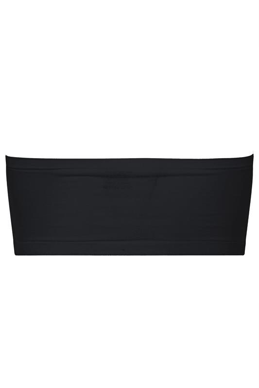 YOURS Plus Size Black Seamless Padded Non-Wired Bandeau Bra | Yours Clothing 4