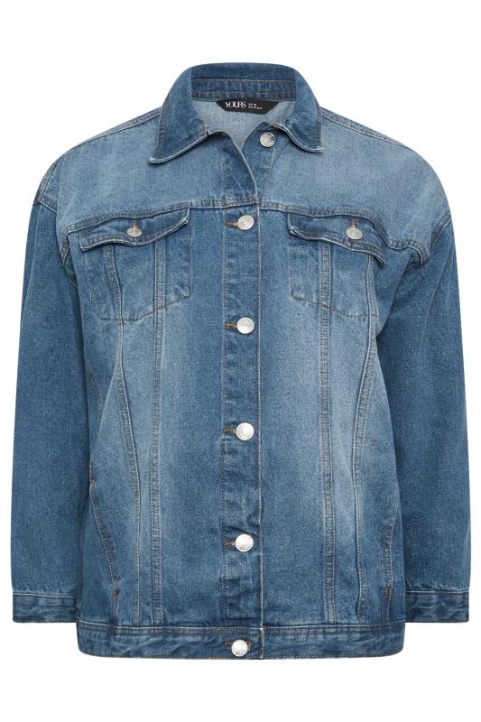YOURS Plus Size Blue Washed Oversized Denim Jacket | Yours Clothing 6