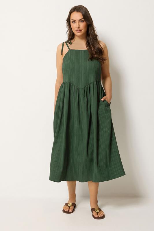 YOURS Plus Size Green Strappy Dress | Yours Clothing 1