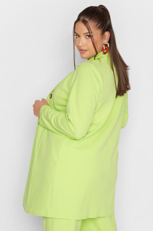 LIMITED COLLECTION Curve Lime Green Button Blazer 4
