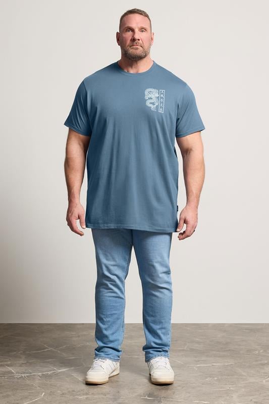 BadRhino Big & Tall Blue Dragon Graphic T-Shirt | BadRhino 4