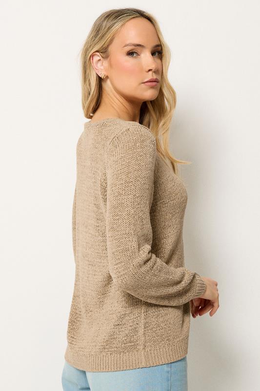 LTS Tall Women's Natural Brown Knitted Cardigan | Long Tall Sally 4