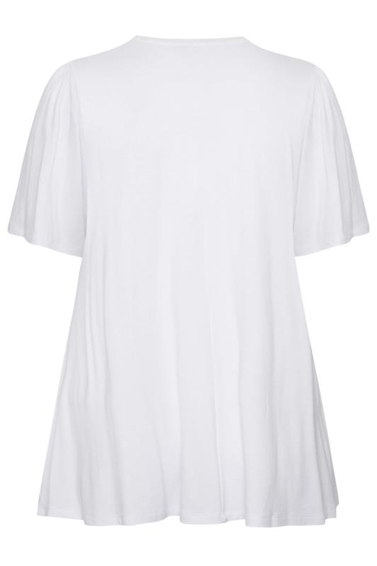 YOURS Plus Size White Pleat Front Swing Top | Yours Clothing 7